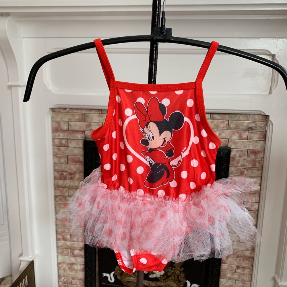 Disney Minnie Mouse Swimsuit 12 months EUC